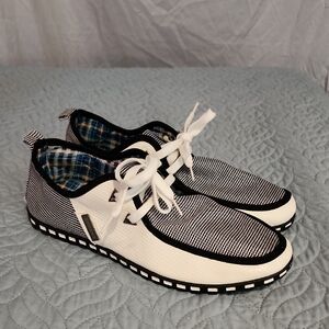 Shoen Shoes Driving Casual Loafer Mens Size 47 Or 11.5 Black White